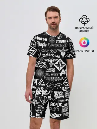 Мужской костюм с шортами / ЛОГОТИПЫ РОК ГРУПП