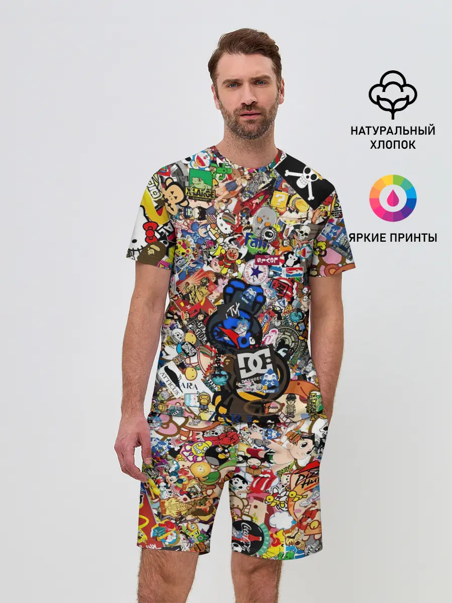 Мужской костюм с шортами / Стикеры