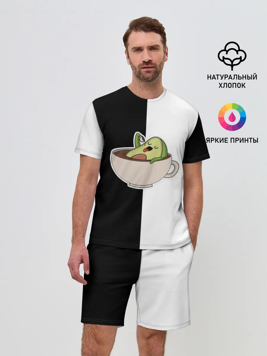 Мужской костюм с шортами / авокадо