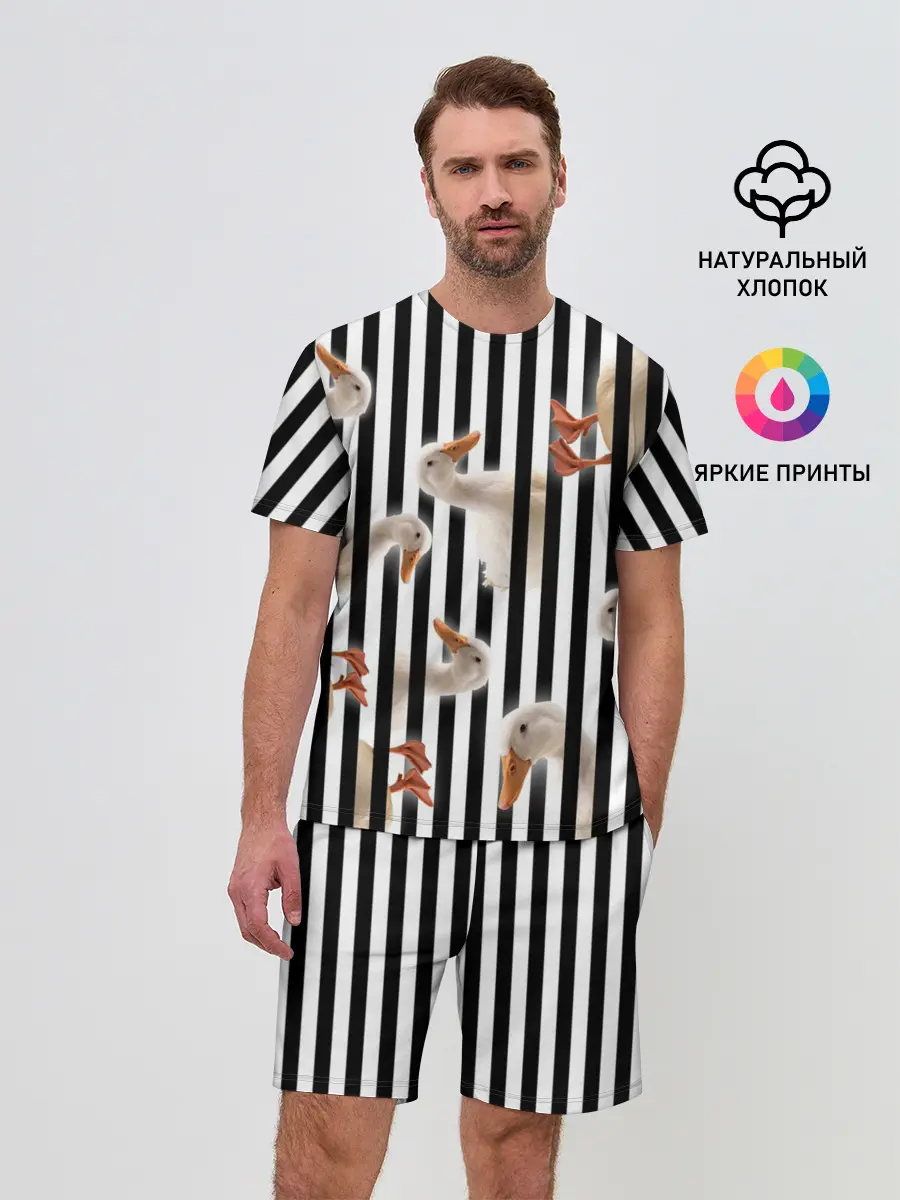 Мужской костюм с шортами / Гуси