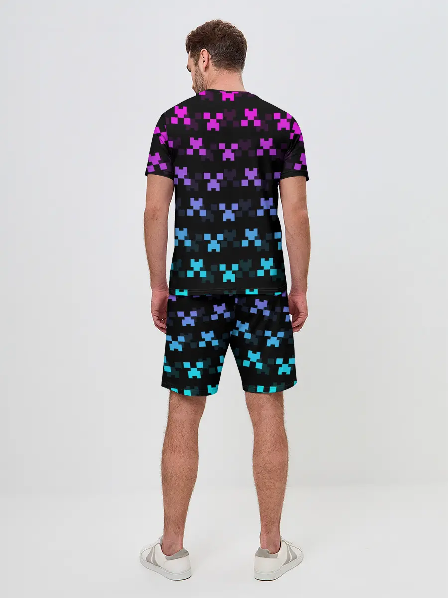 Мужской костюм с шортами / MINECRAFT CREEPER NEON