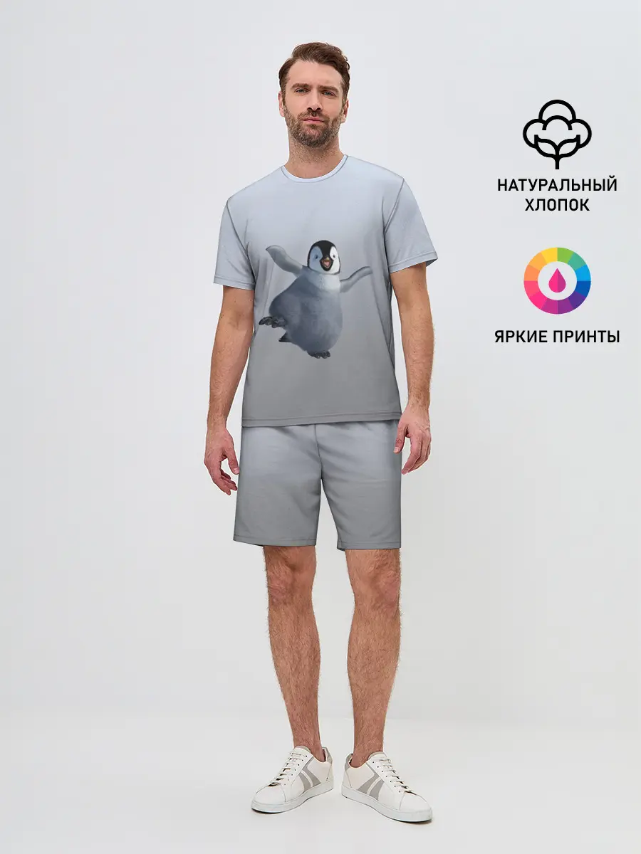 Мужской костюм с шортами / мультяшный пингвин