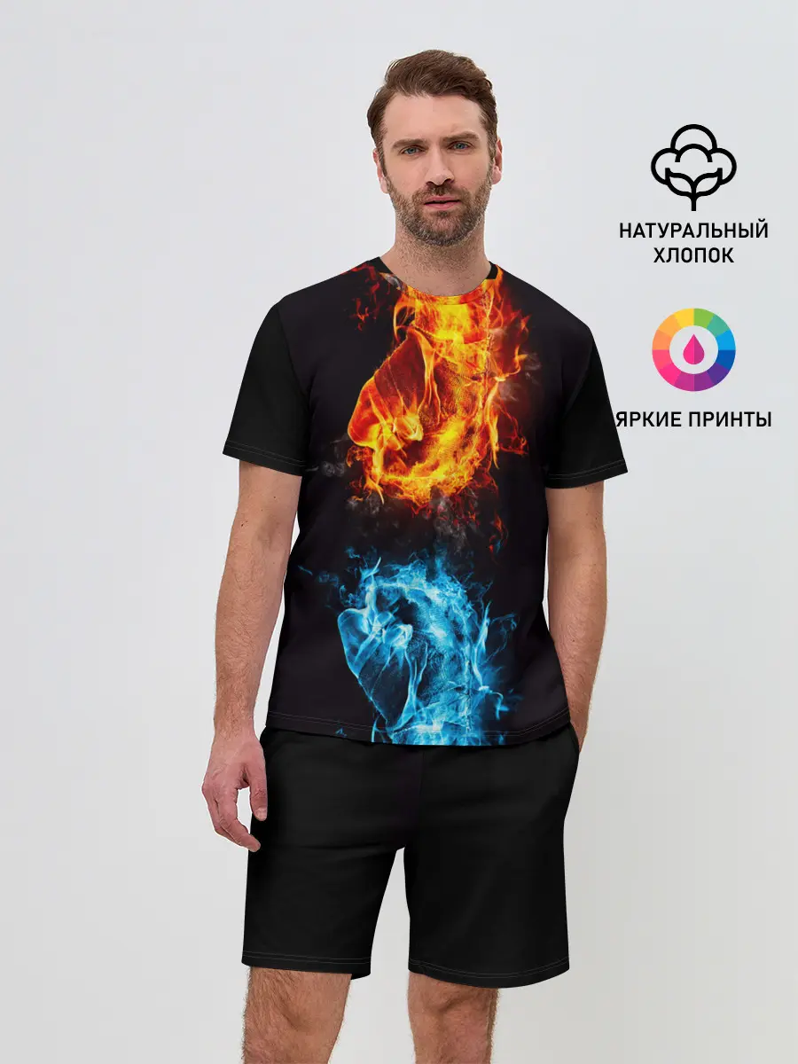 Мужской костюм с шортами / Огонь и Вода