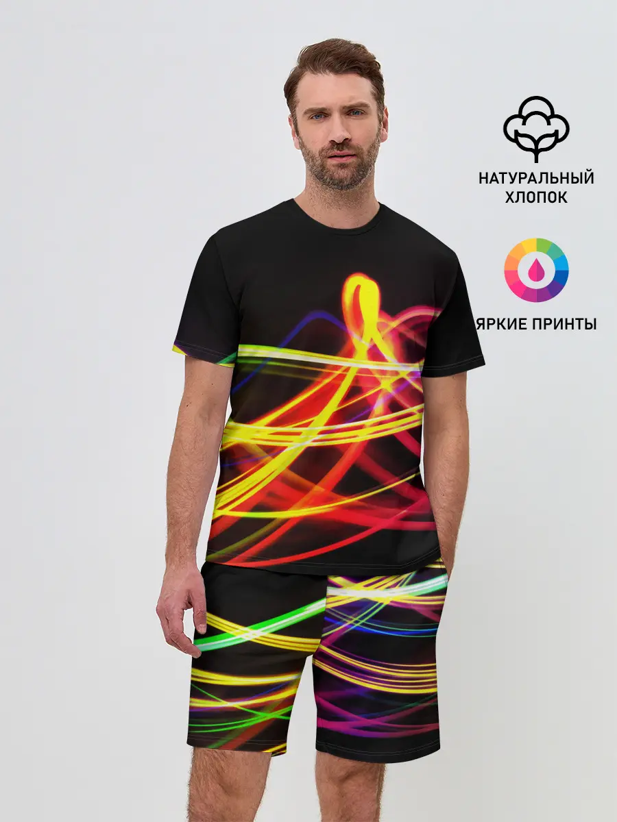 Мужской костюм с шортами / АБСТРАКТНЫЕ ЛУЧИ