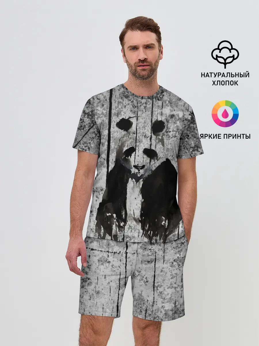 Мужской костюм с шортами / Грустная Панда