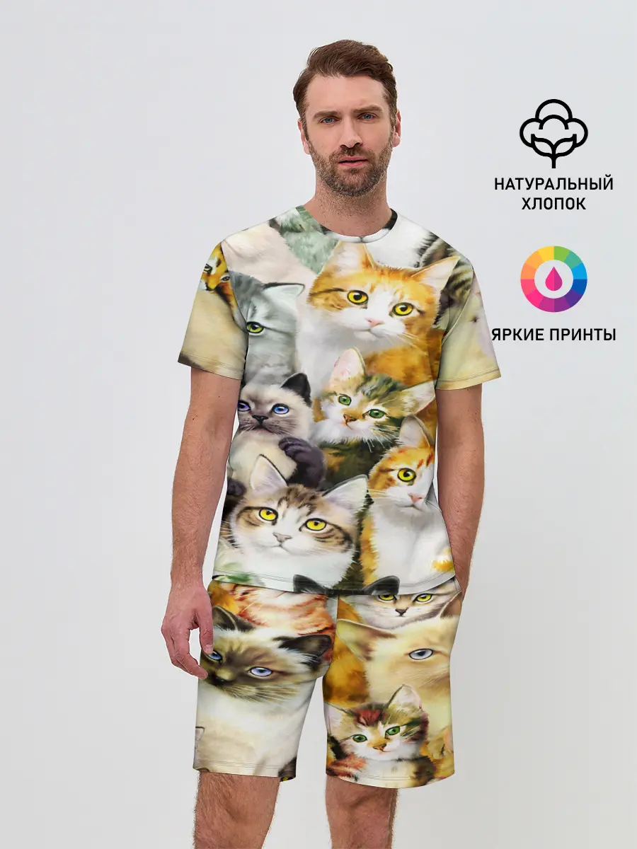 Мужской костюм с шортами / КОТЫ