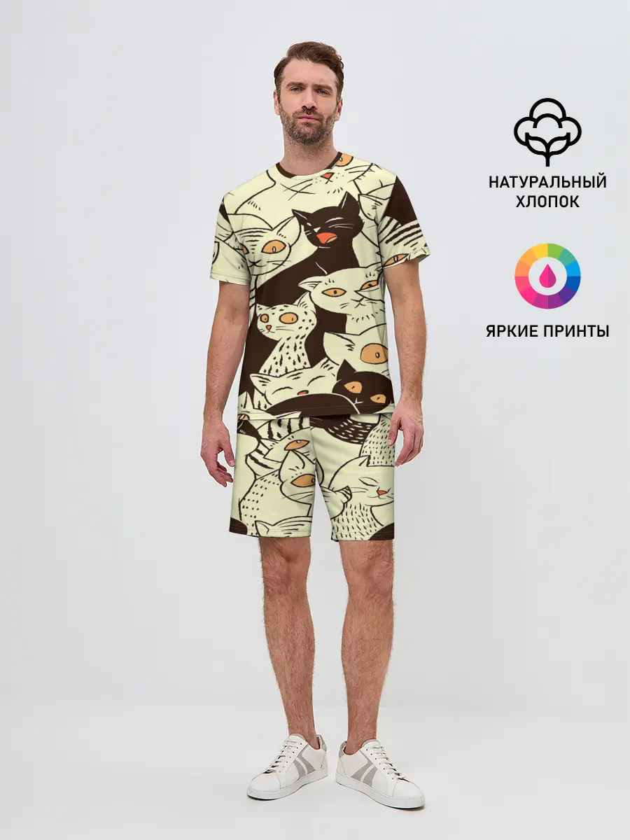 Мужской костюм с шортами / КОТЯТА ПАТТЕРН