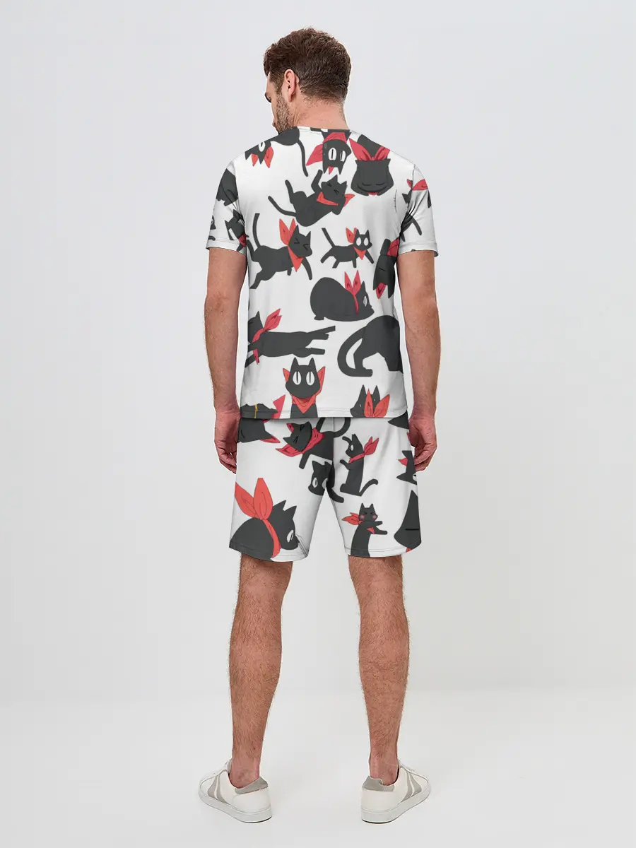 Мужской костюм с шортами / Черный котик