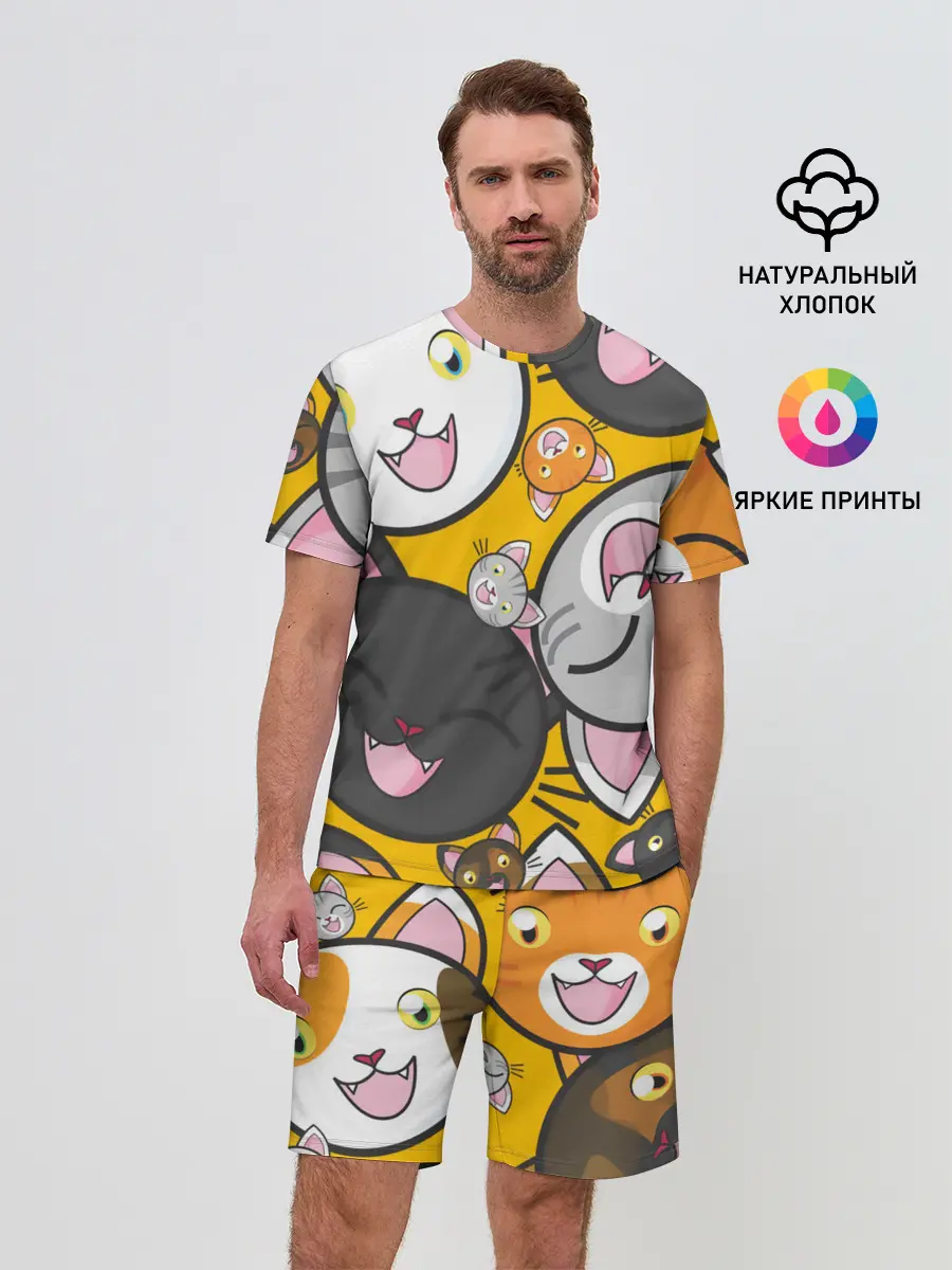 Мужской костюм с шортами / КОТЫ