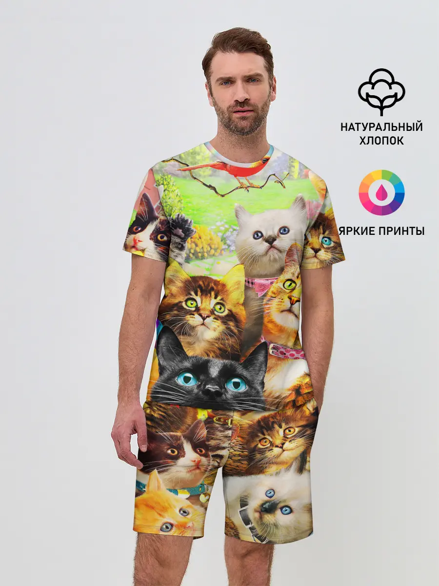 Мужской костюм с шортами / КОТЫ