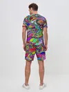 Мужской костюм с шортами / Дудлы узор разноцветный хиппи