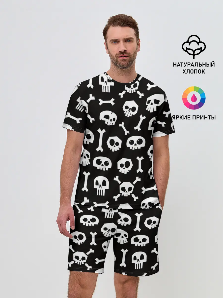 Мужской костюм с шортами / Черепушки
