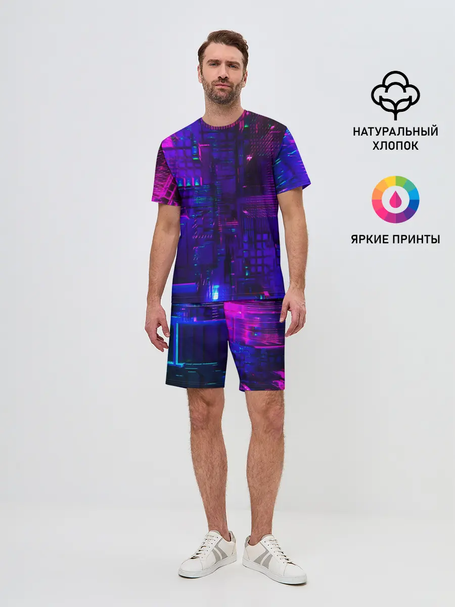 Мужской костюм с шортами / NEON CUBES