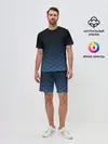 Мужской костюм с шортами / Узор круги темный синий