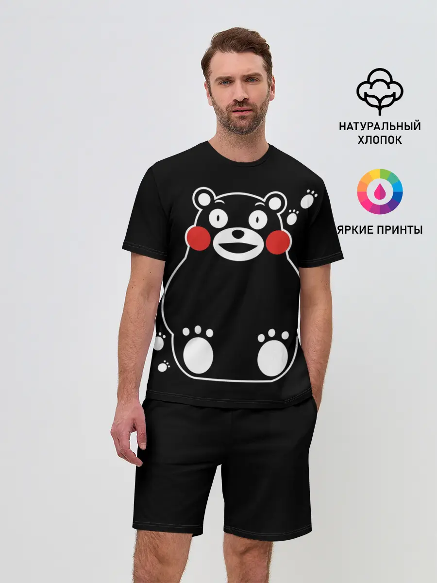 Мужской костюм с шортами / Kumamon сидит