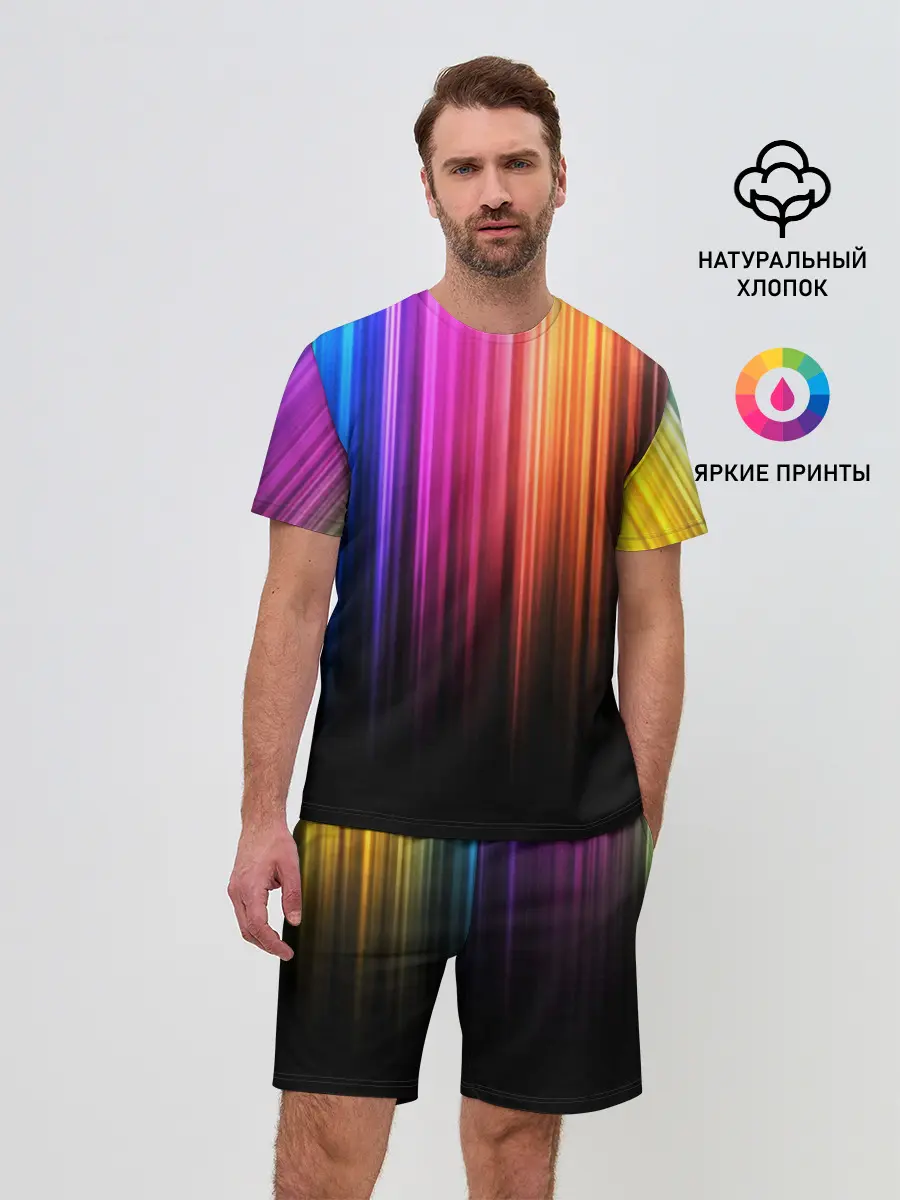 Мужской костюм с шортами / НЕОНОВЫЙ ЦВЕТ