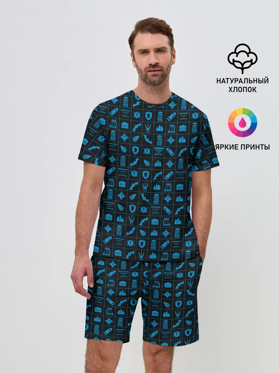 Мужской костюм с шортами / Batman pattern