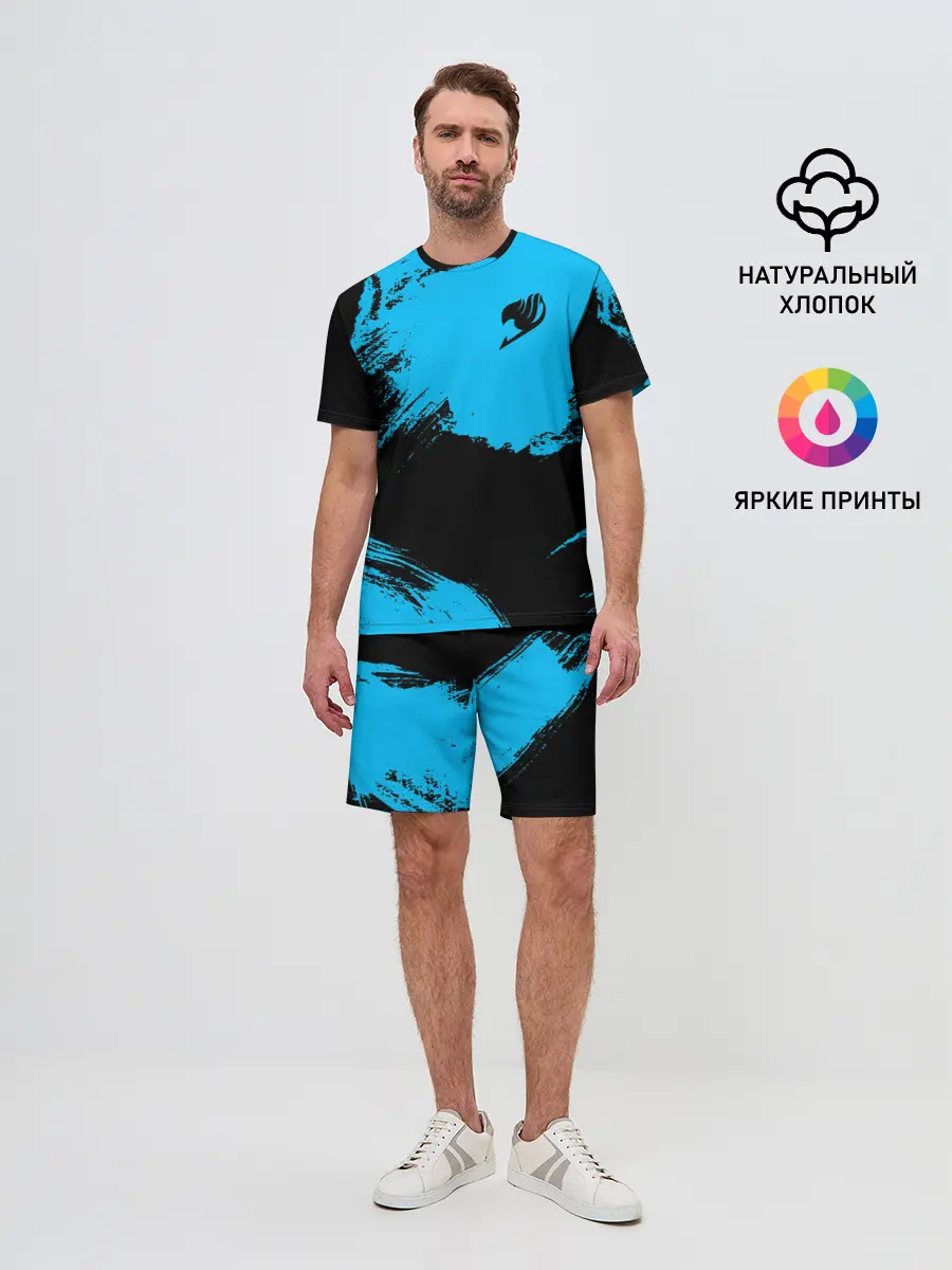Мужской костюм с шортами / Хвост Феи синие мазки