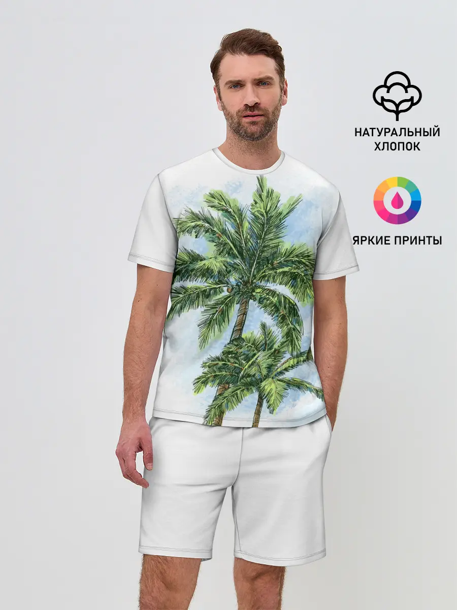 Мужской костюм с шортами / Пальмы над головой