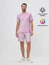 Мужской костюм с шортами / розовые разводы краска зефир