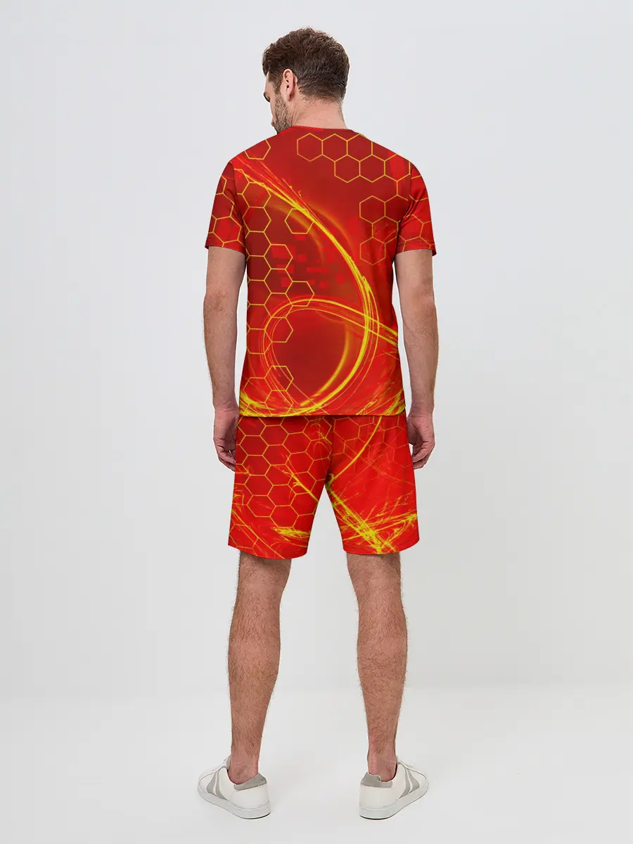 Мужской костюм с шортами / Неоновый Огонь