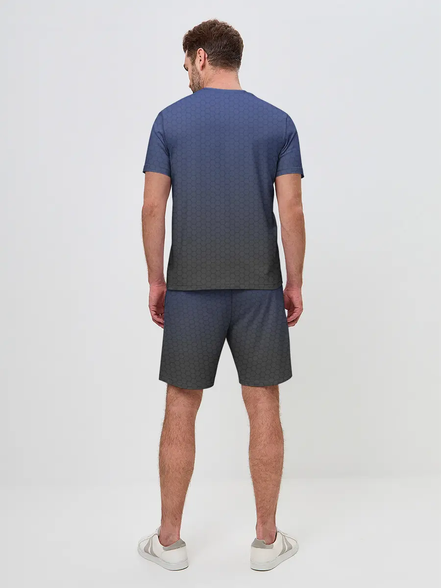 Мужской костюм с шортами / Серый октагон