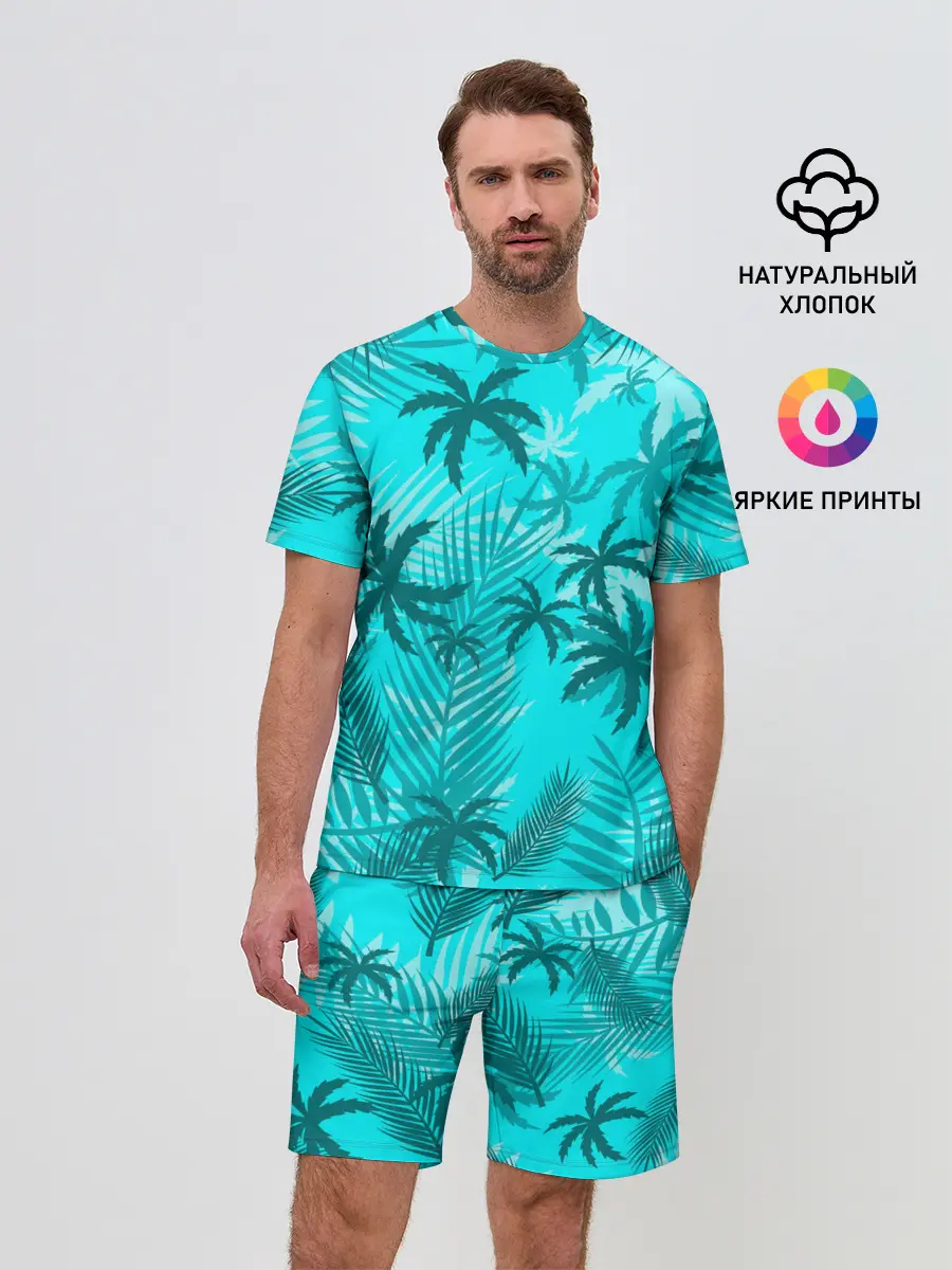 Мужской костюм с шортами / НЕОНОВЫЕ ПАЛЬМЫ