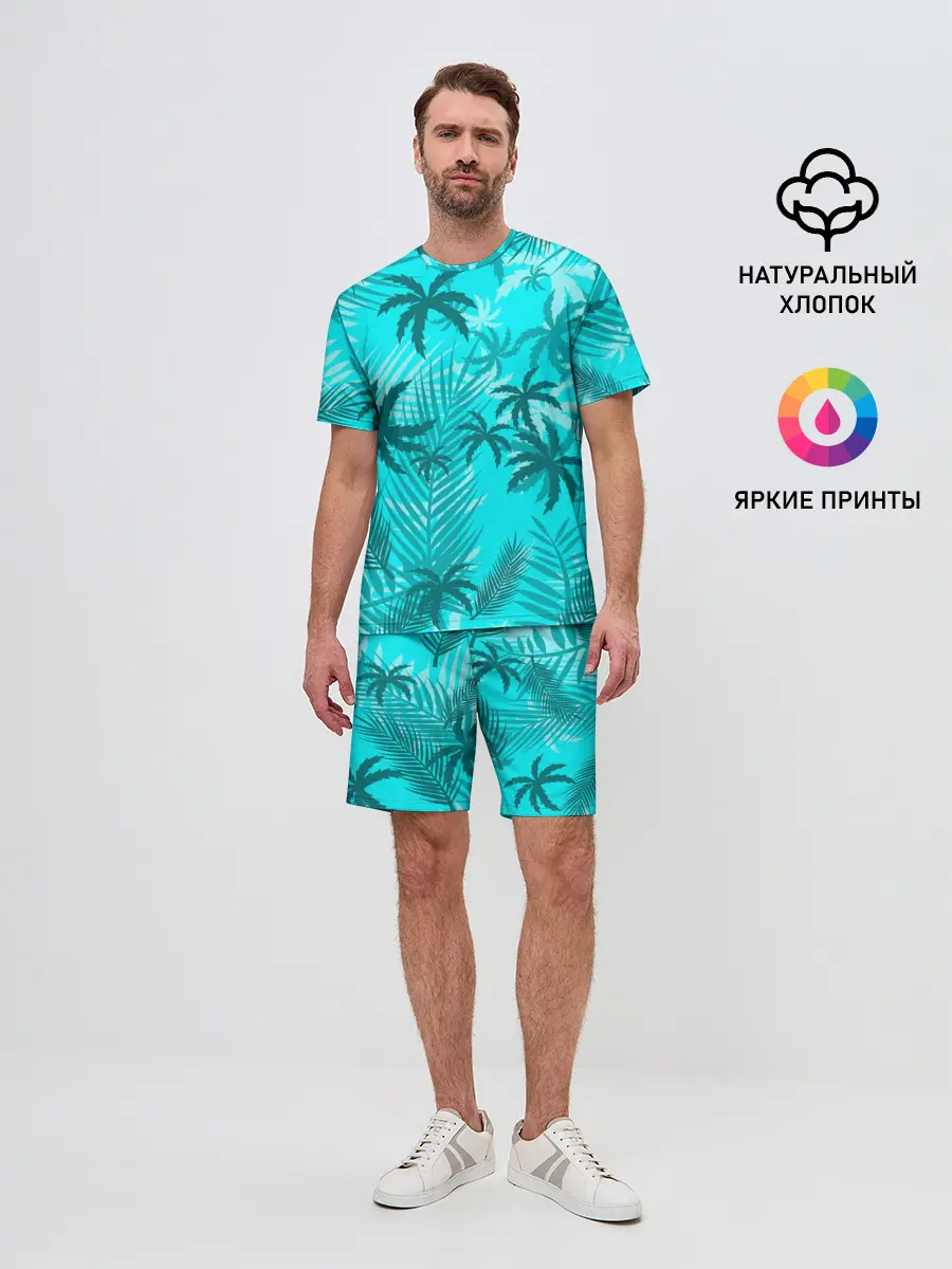 Мужской костюм с шортами / НЕОНОВЫЕ ПАЛЬМЫ