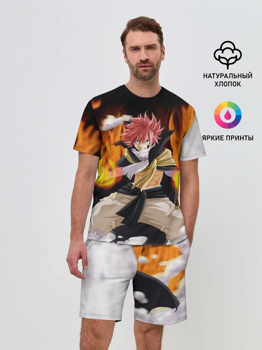 Мужской костюм с шортами / Fairy Tail воинственный Нацу