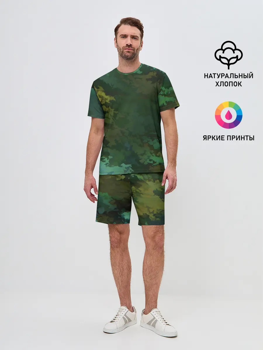 Мужской костюм с шортами / Армейский Камуфляж | Ранний
