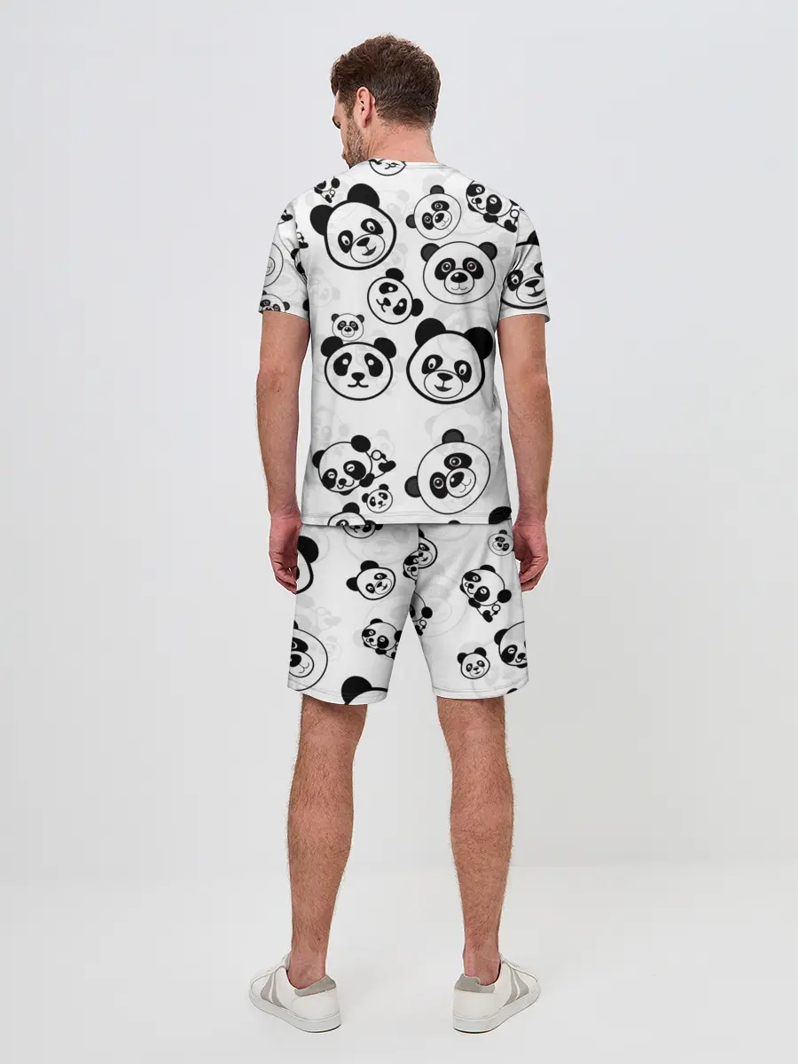Мужской костюм с шортами / Панды
