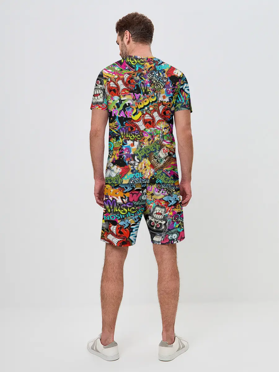 Мужской костюм с шортами / Граффити. Крейзи мьюзик