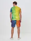 Мужской костюм с шортами / разноцветный акварель градиент