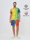 Мужской костюм с шортами / разноцветный акварель градиент