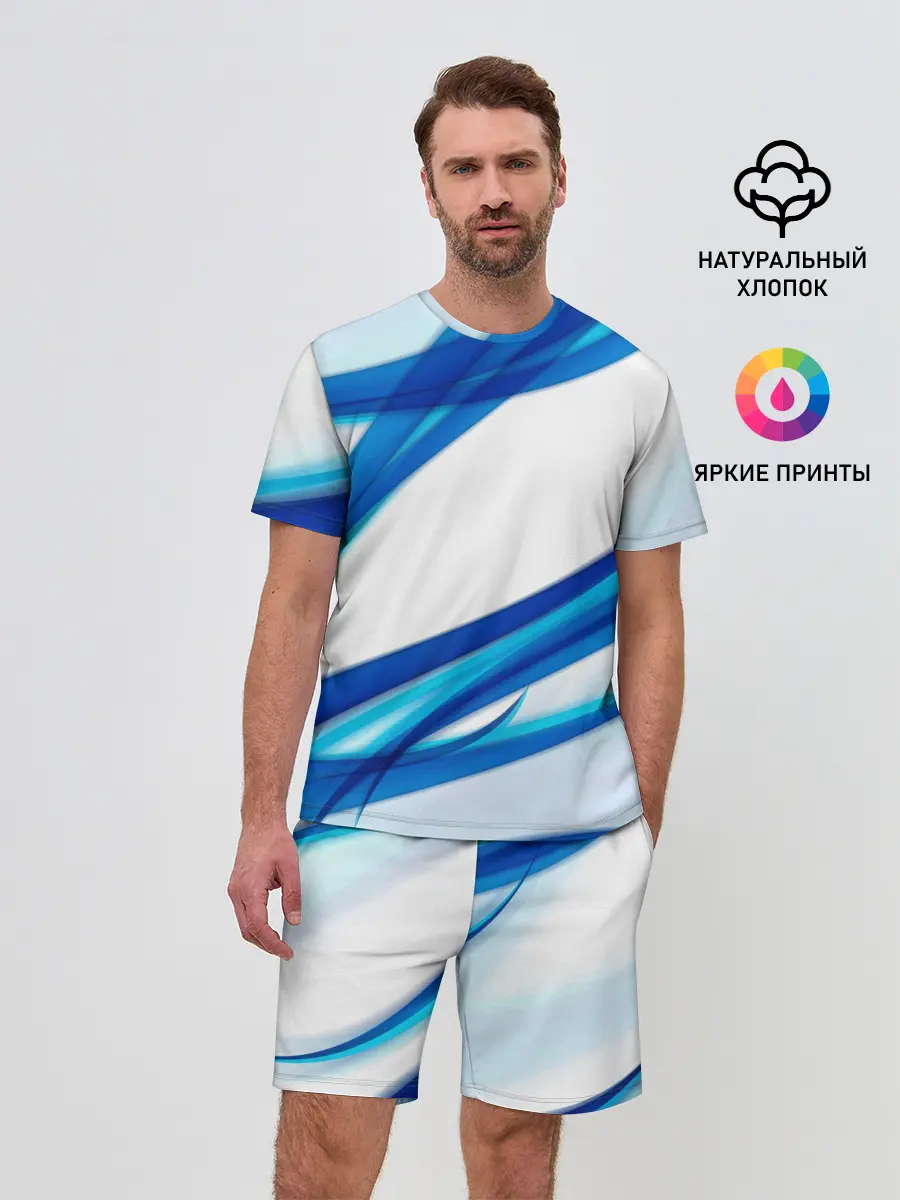 Мужской костюм с шортами / STRIPES BLUE