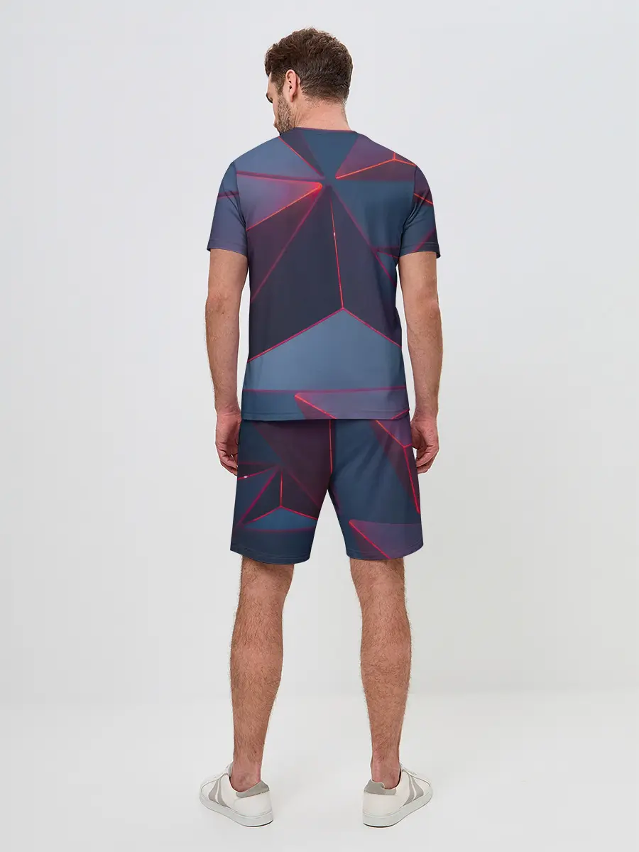 Мужской костюм с шортами / Неоновый треугольник.