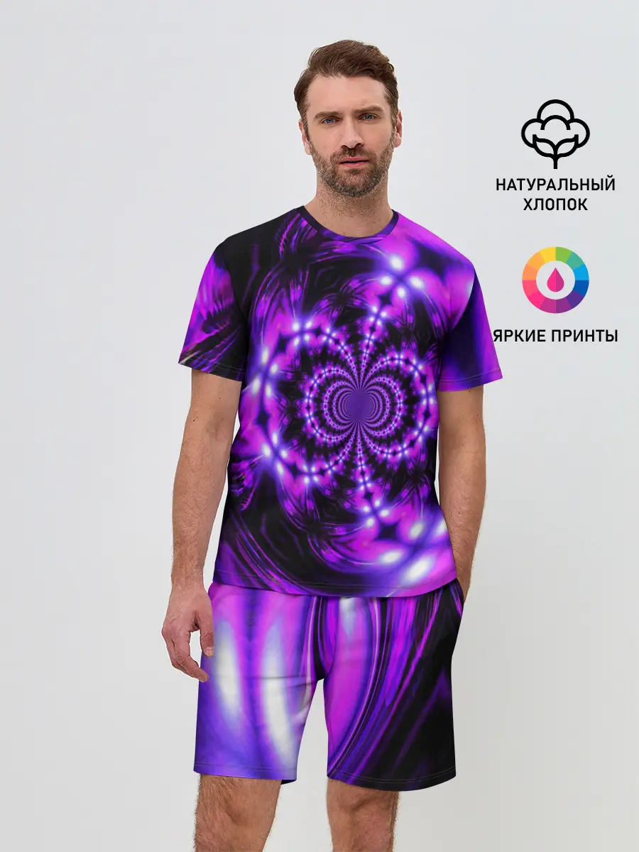 Мужской костюм с шортами / НЕОНОВЫЙ ФРАКТАЛ