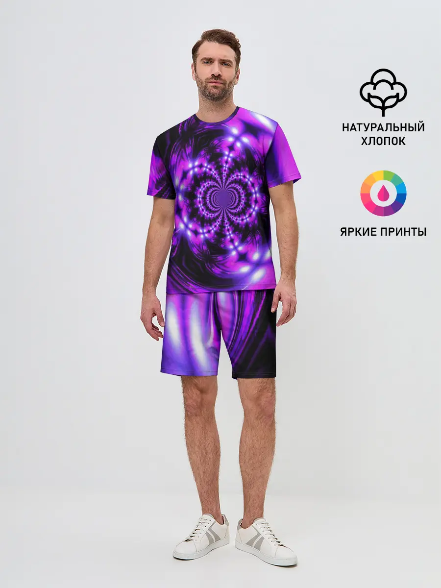 Мужской костюм с шортами / НЕОНОВЫЙ ФРАКТАЛ