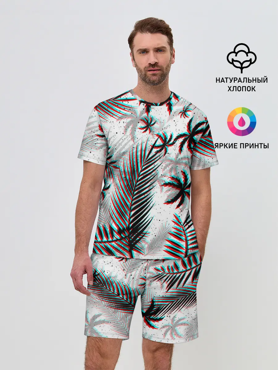 Мужской костюм с шортами / ПАЛЬМЫ | TROPICAL GLITCH