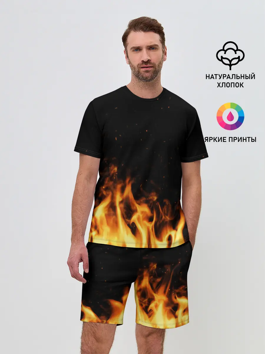 Мужской костюм с шортами / Огонь