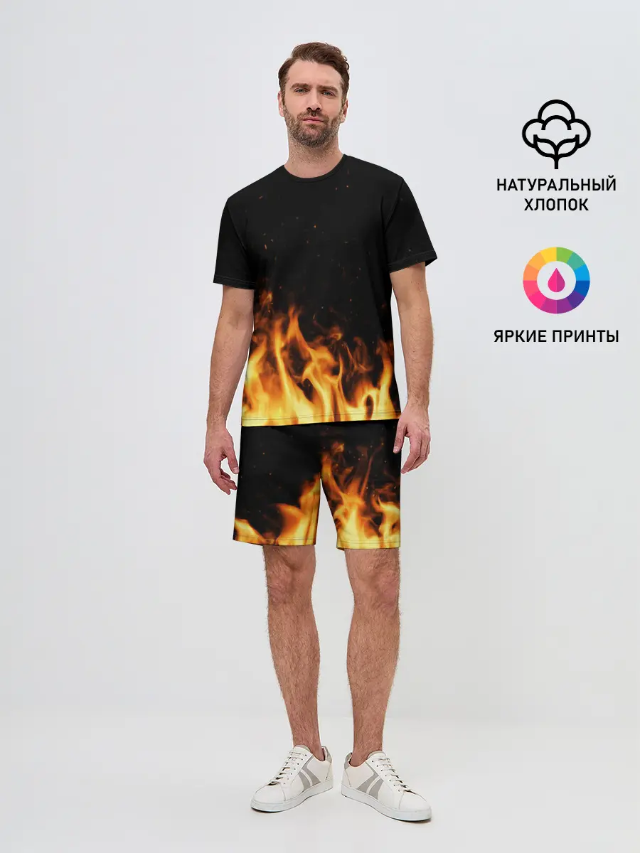 Мужской костюм с шортами / Огонь