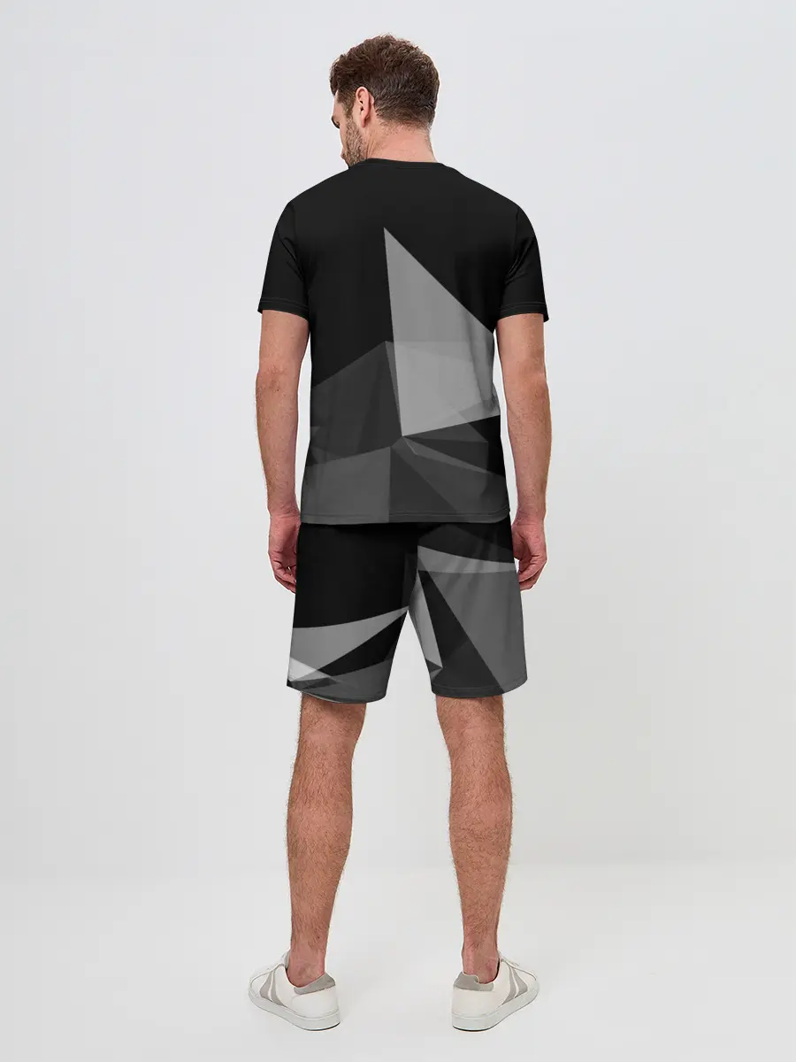 Мужской костюм с шортами / Camo - Black & White