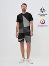 Мужской костюм с шортами / Camo - Black & White