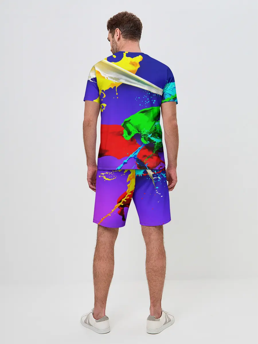 Мужской костюм с шортами / НЕОНОВЫЙ КРАСКИ