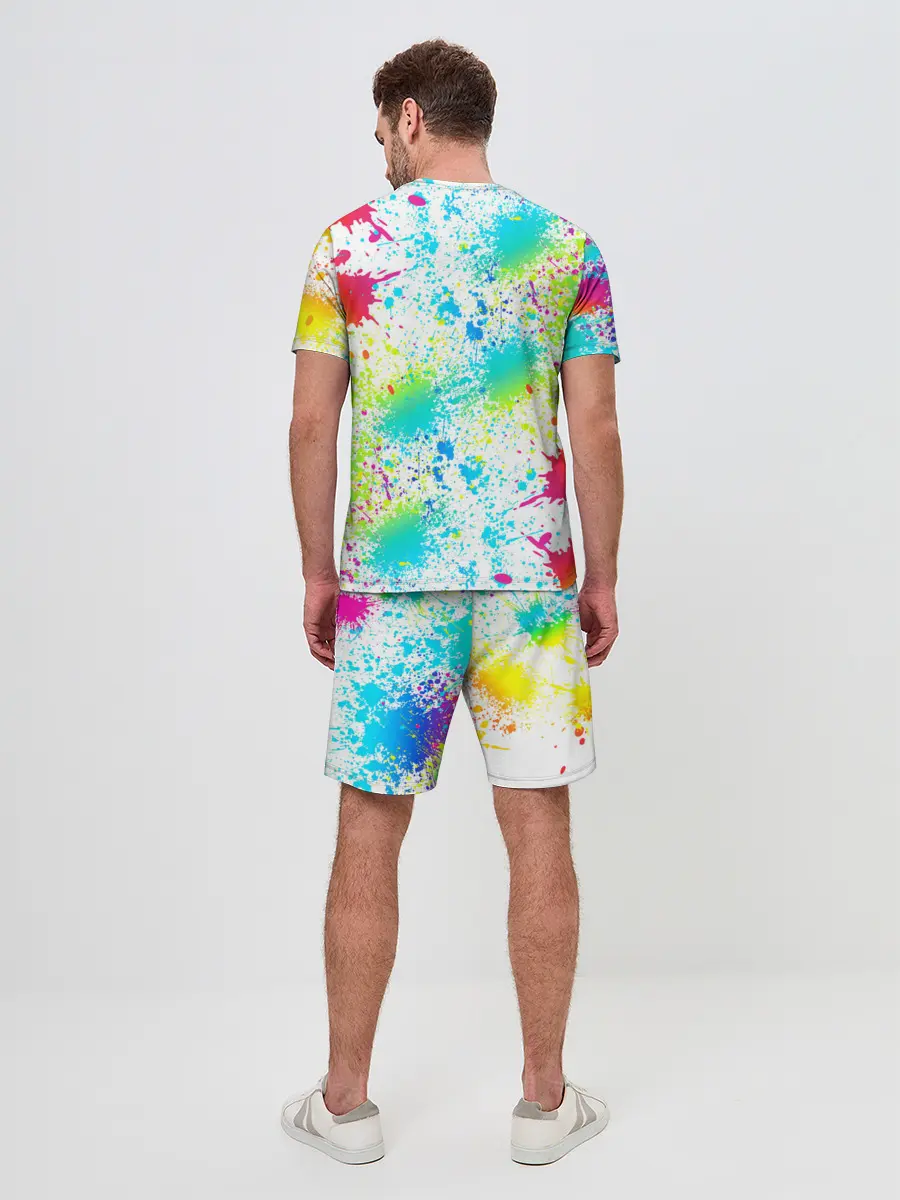 Мужской костюм с шортами / БРЫЗГИ НЕОНА