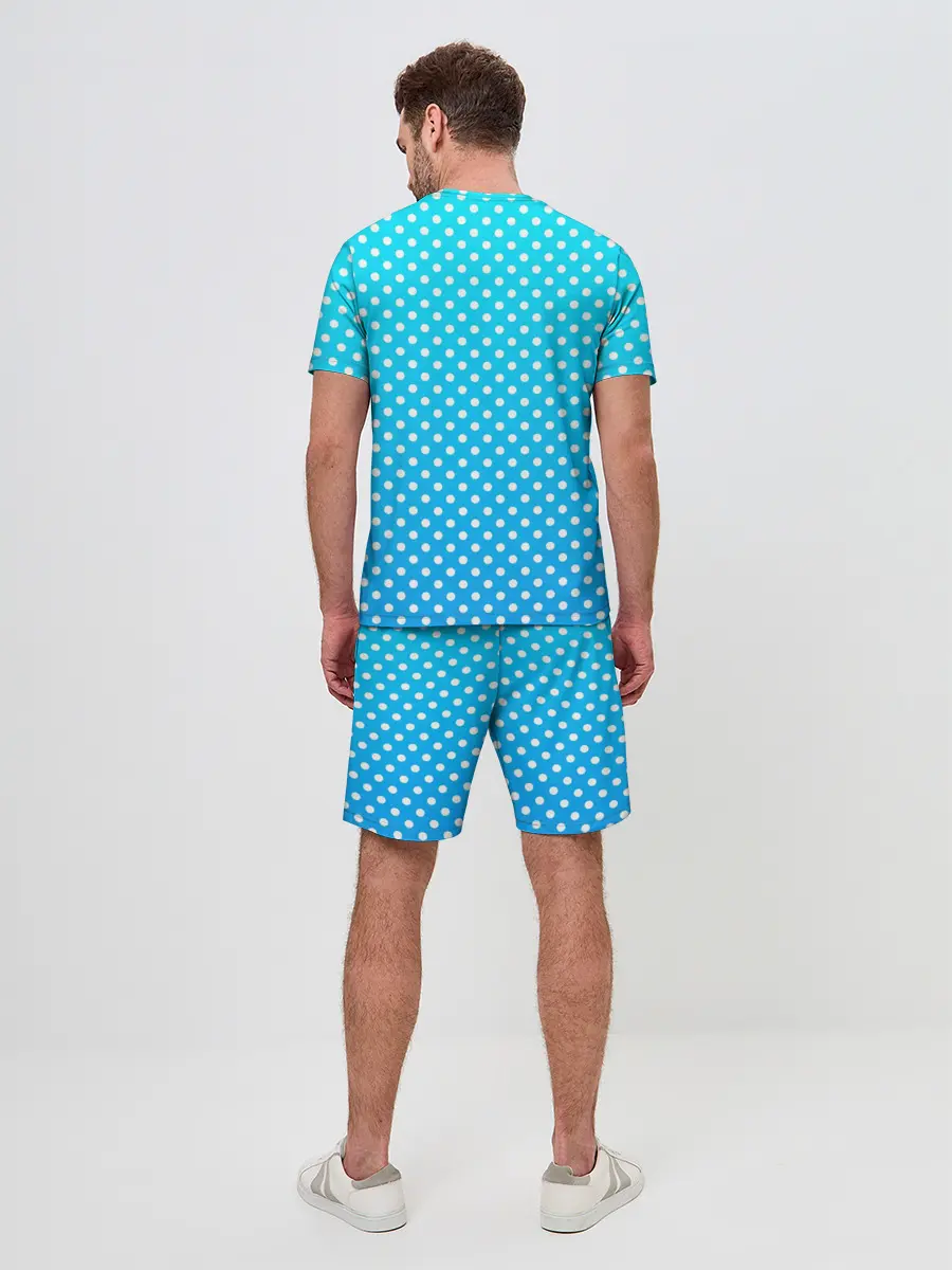 Мужской костюм с шортами / Белые кружки