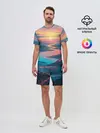 Мужской костюм с шортами / Извилистая река закат природа