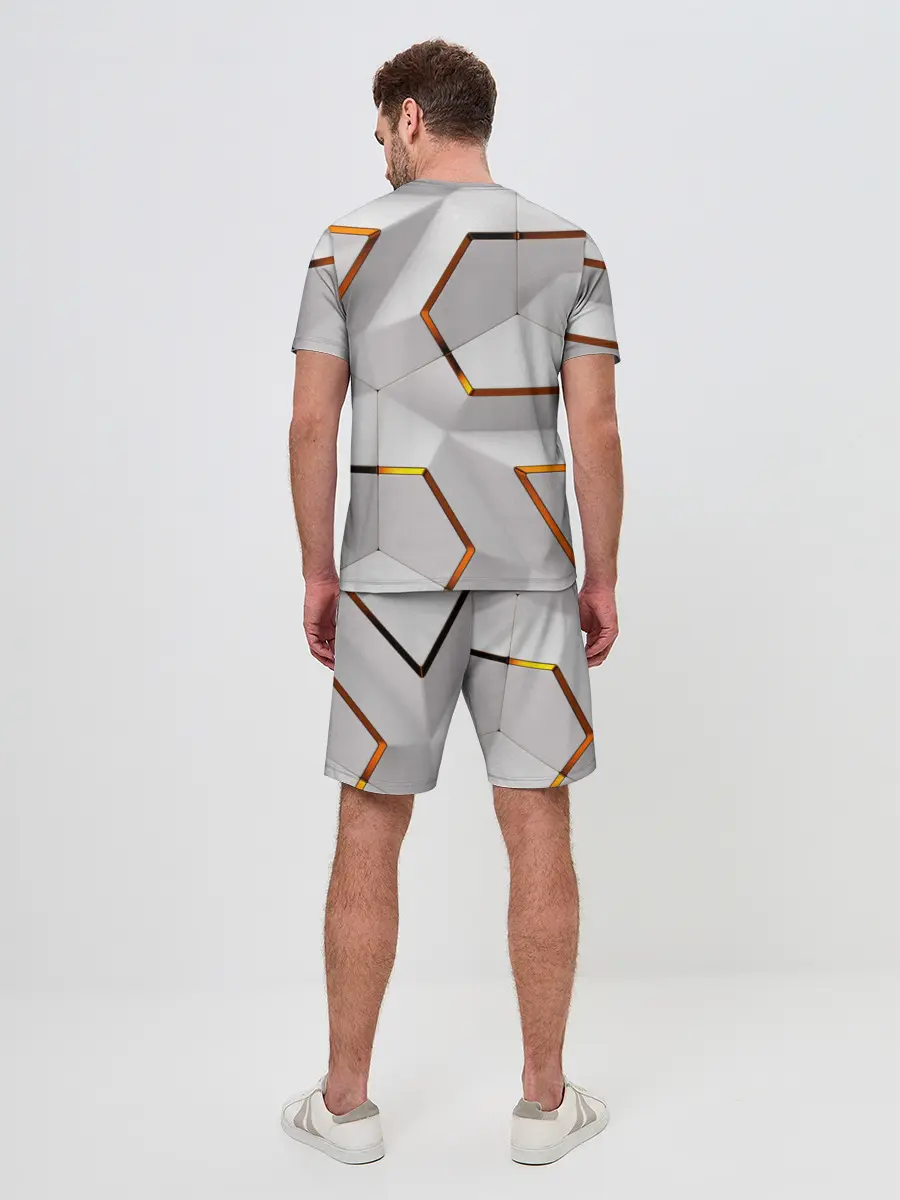 Мужской костюм с шортами / 3D абстракция Iron