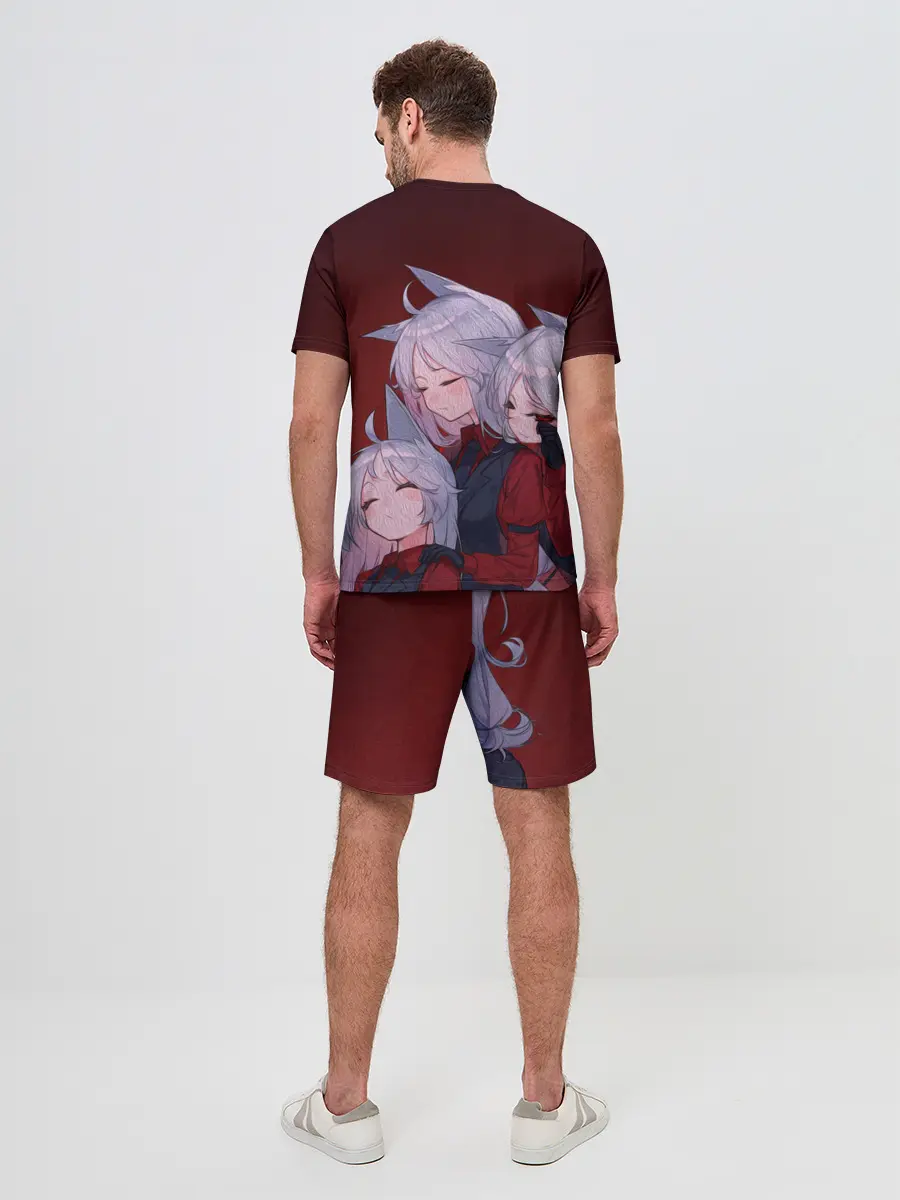 Мужской костюм с шортами / Cerberus обнимаются втроем Helltaker