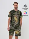 Мужской костюм с шортами / Абстракция глаз узор линии
